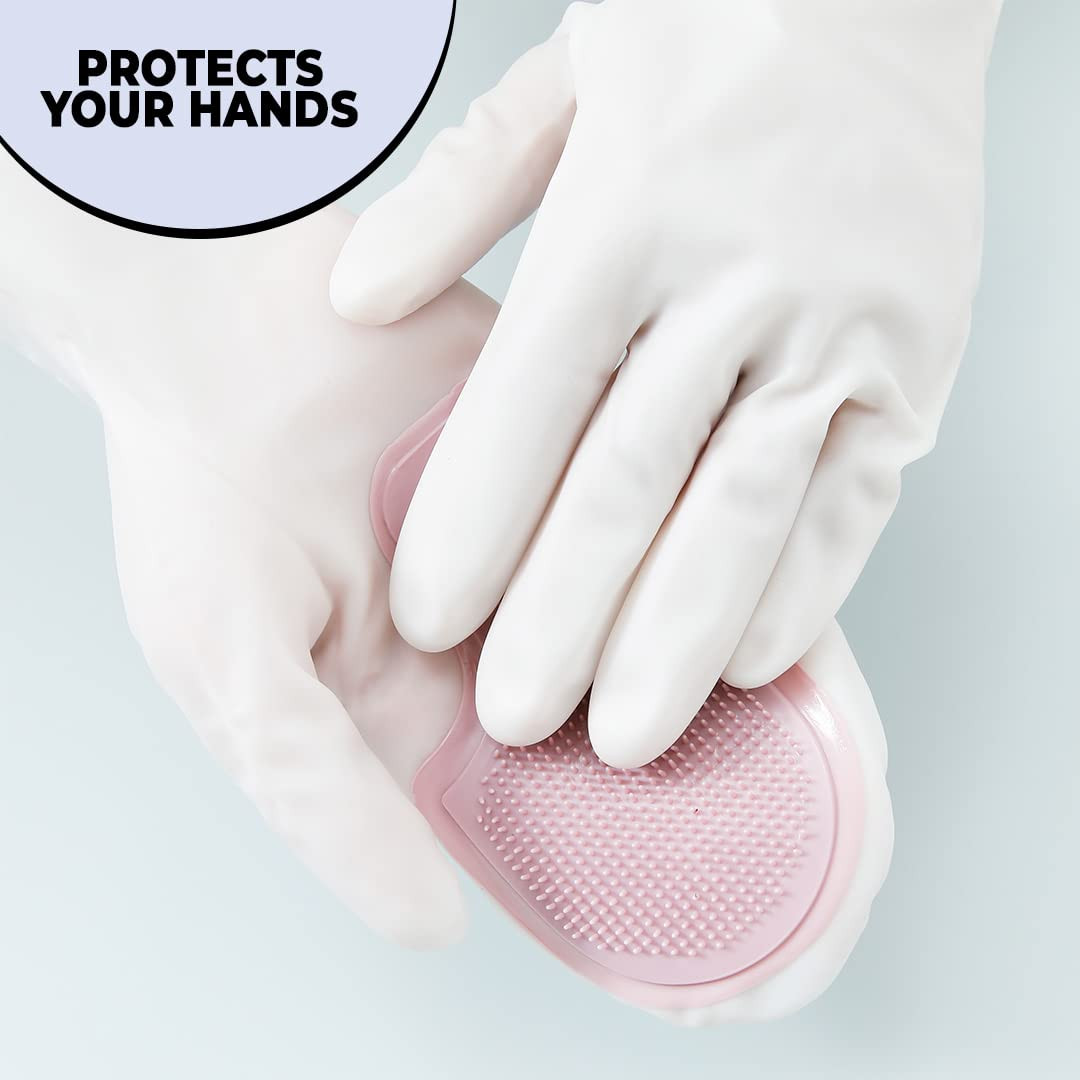 Kuber Industries Multi-Purpose Silicon Gloves For Kitchen Cleaning, Pet Grooming & Gardening|Reusable Gardening Gloves|Pink