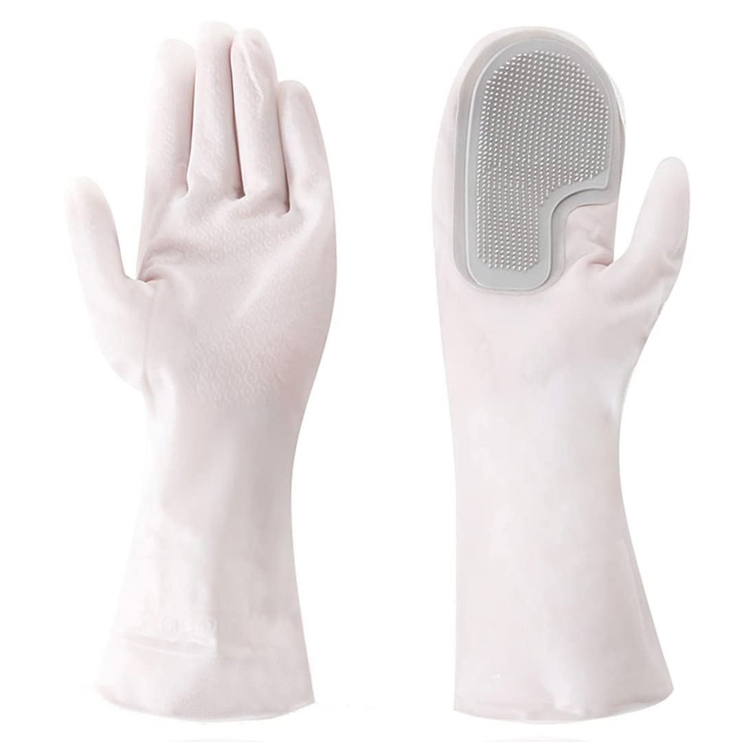 Kuber Industries Multi-Purpose Silicon Gloves For Kitchen Cleaning, Pet Grooming & Gardening|Reusable Gardening Gloves|Grey