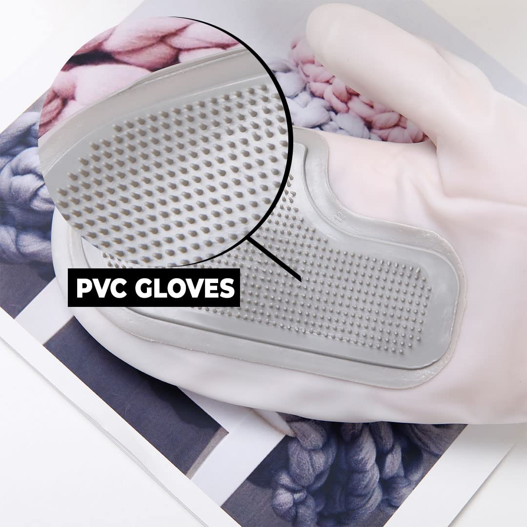 Kuber Industries Multi-Purpose Silicon Gloves For Kitchen Cleaning, Pet Grooming & Gardening|Reusable Gardening Gloves|Grey
