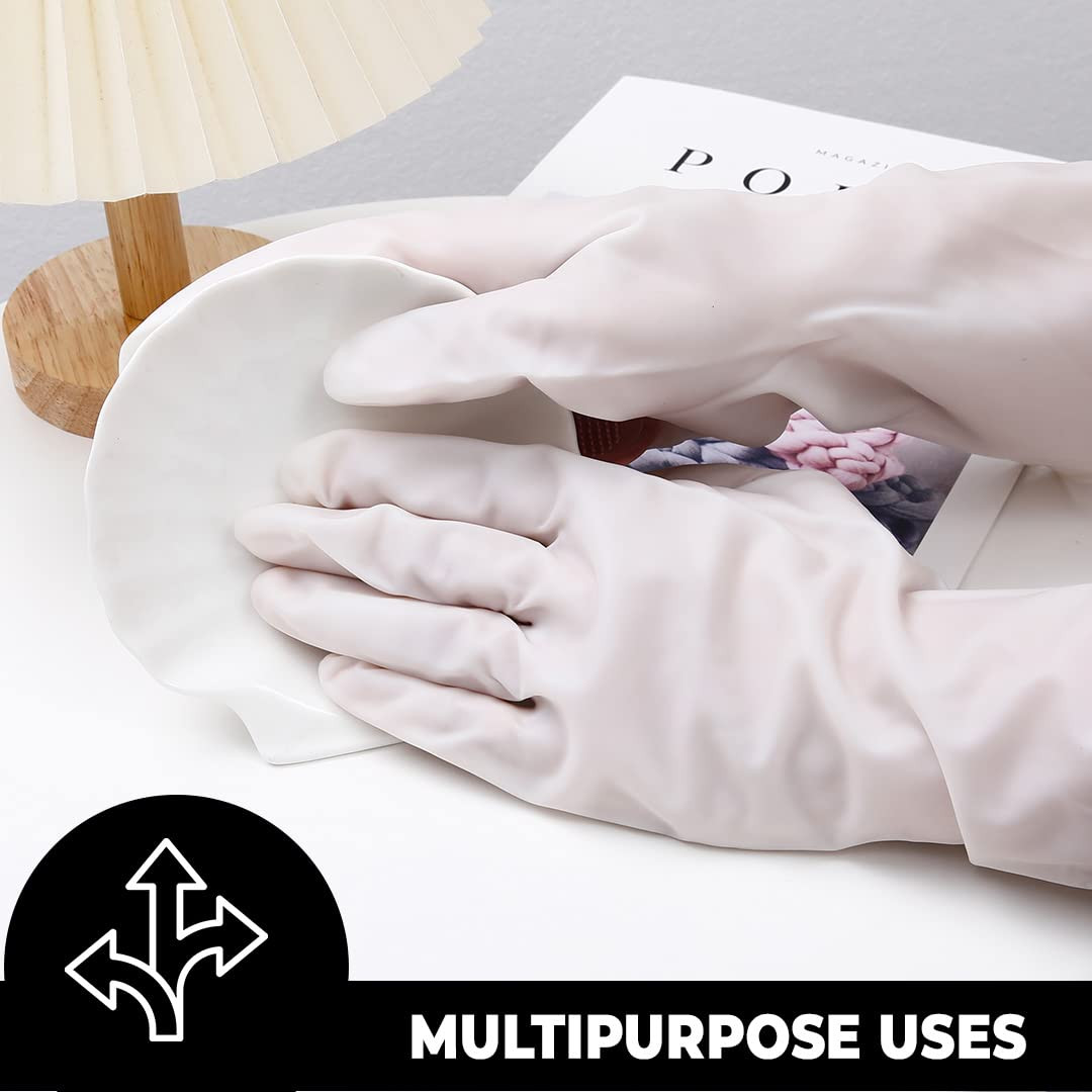 Kuber Industries Multi-Purpose Silicon Gloves For Kitchen Cleaning, Pet Grooming & Gardening|Reusable Gardening Gloves|Grey