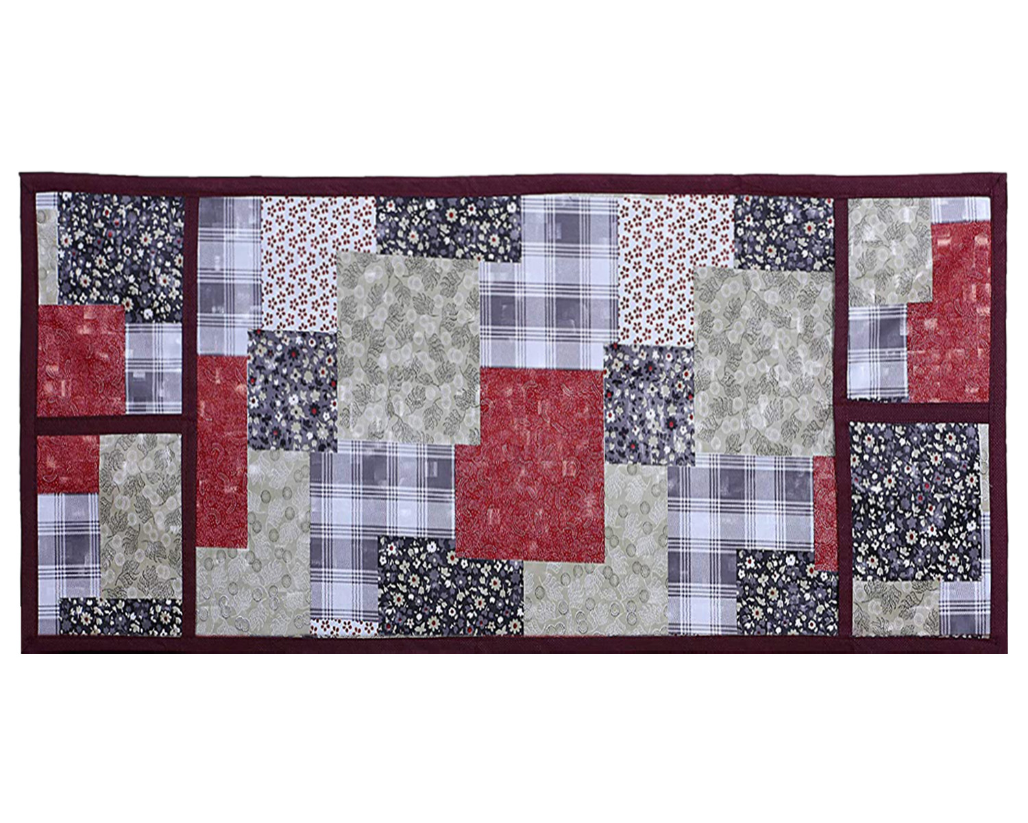 Kuber Industries Multicheck Printed PVC Decorative Microwave Oven Top Cover With 4 Utility Pockets (Multicolor)