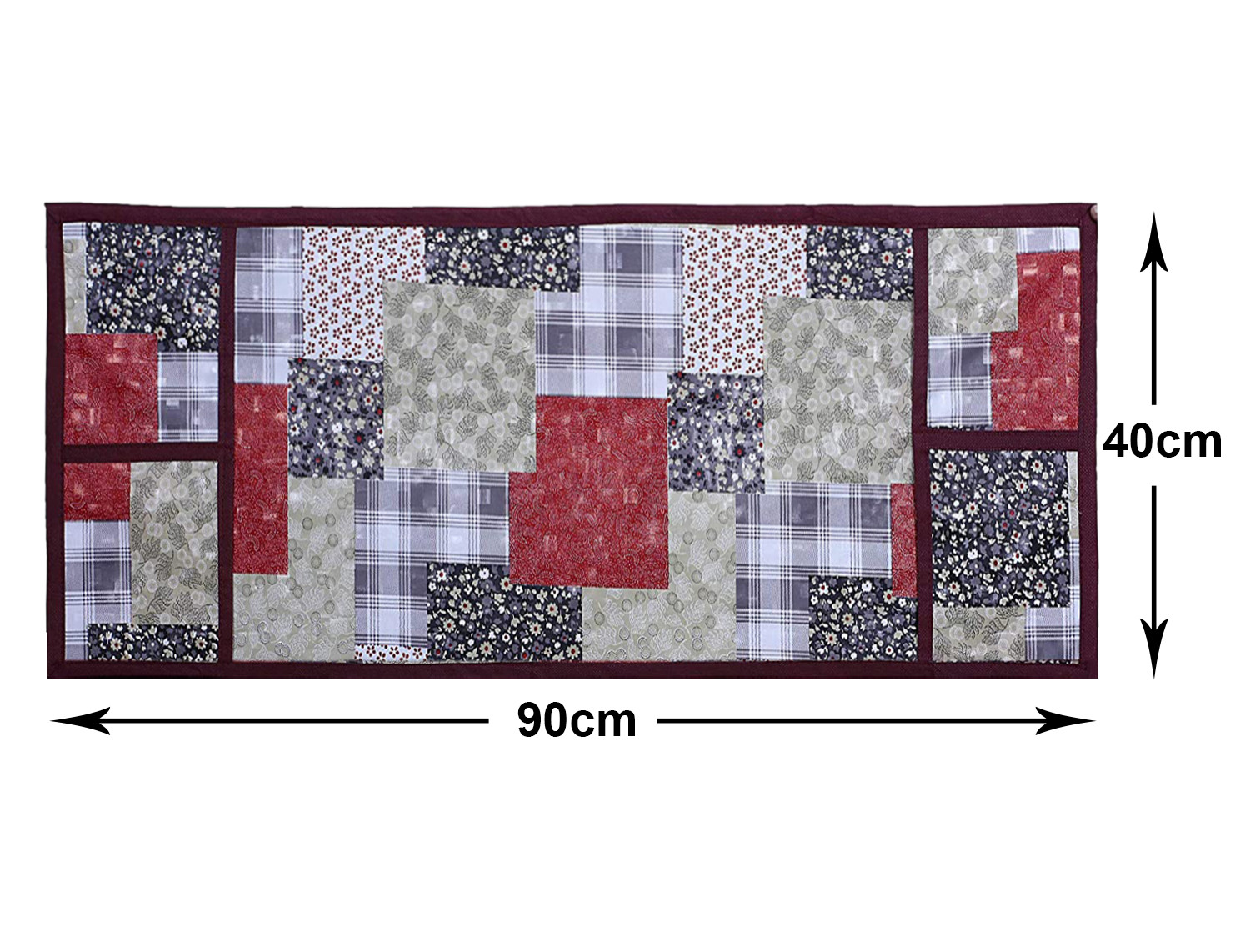 Kuber Industries Multicheck Printed PVC Decorative Microwave Oven Top Cover With 4 Utility Pockets (Multicolor)