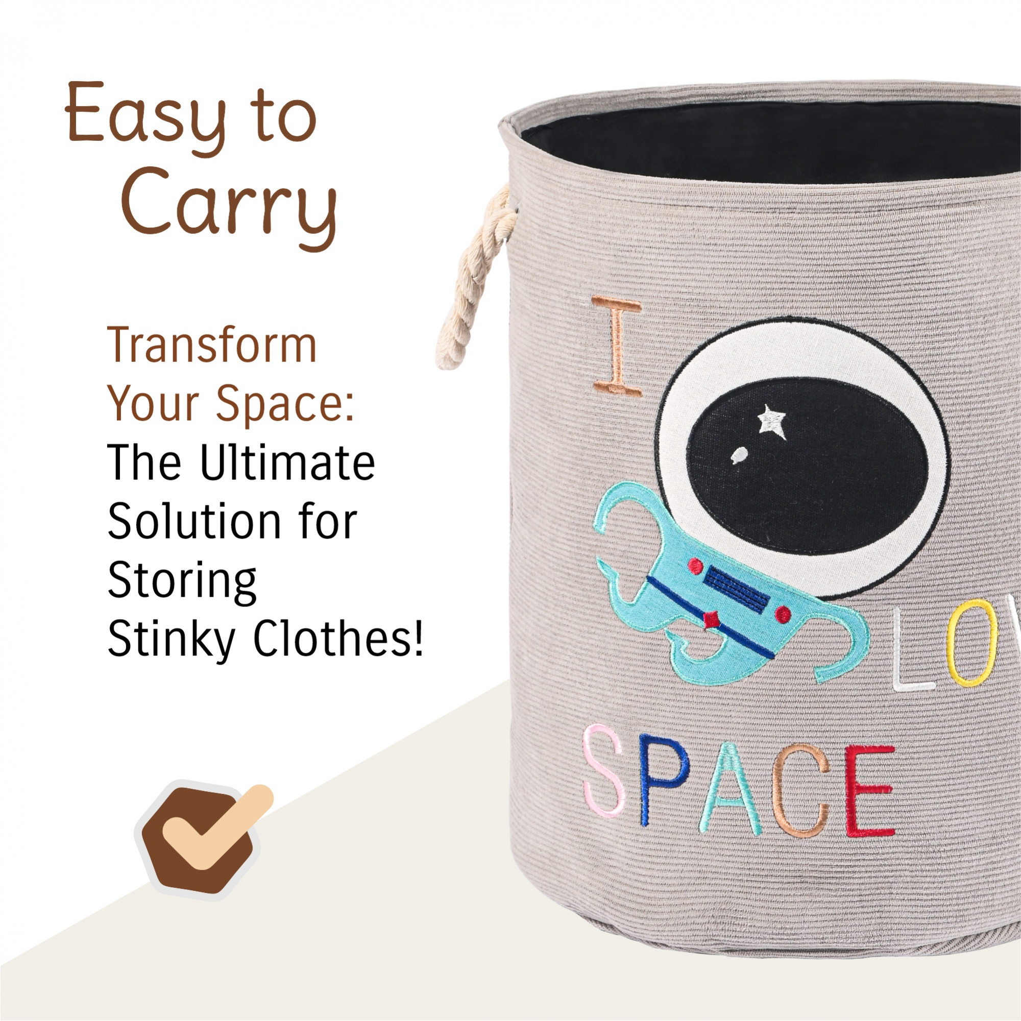 Kuber Industries Multipurpose 60 Ltr Foldable Washing Clothes BasketLaundry Bag With Carry Handles  Laundry Hamper For Dirty Clothes  Toy Storage Organizer  GM-21-GRY  Grey