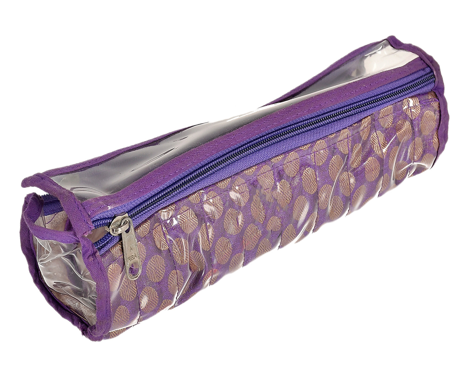 Kuber Industries Multipurpose Dot Printed Laminated PVC Bangle Organizer With 2 Way Zipper & 10 Comparment (Purple)