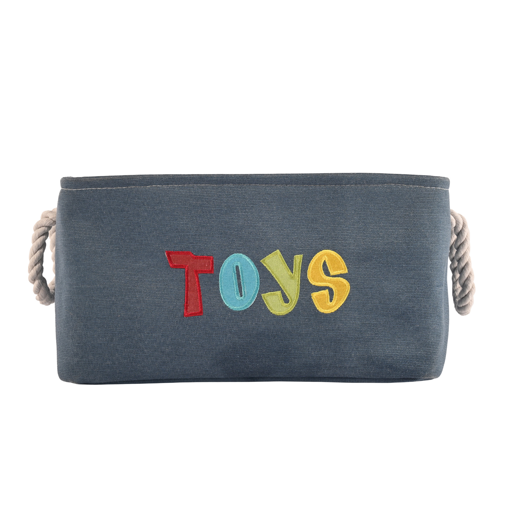 Kuber Industries Multipurpose Foldable Almirah ClosetDrawer Storage Basket with Carry Handles for Cloth  Toys  Kids Toy Storage BasketBox Organizer  GM-23-NBLU  Toys Print - Navy Blue