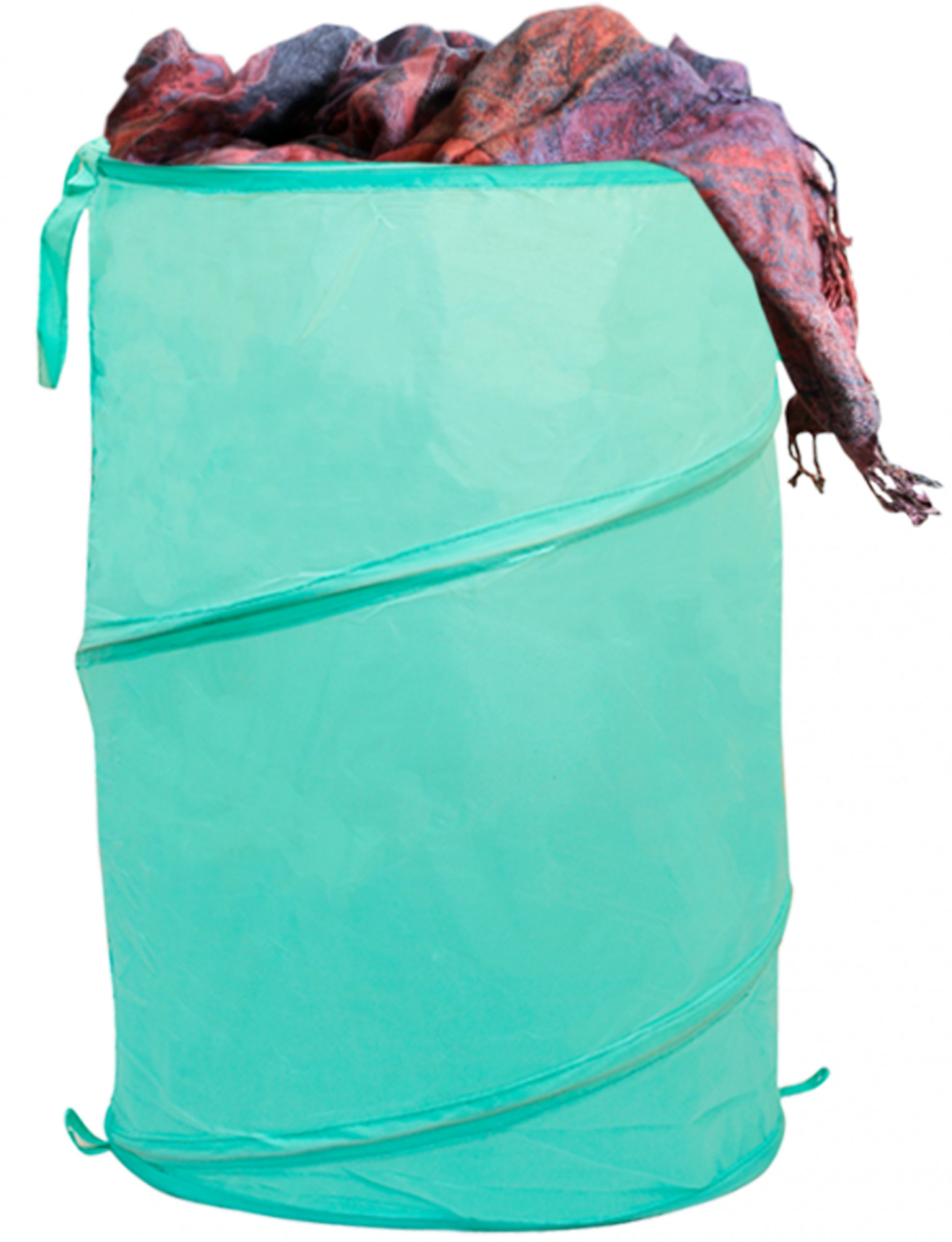 Kuber Industries Multipurpose Foldable & Collapsible 50-Litre Pop-Up Laundry Bag Basket with Zippered Lid And Carry Handle (Green)
