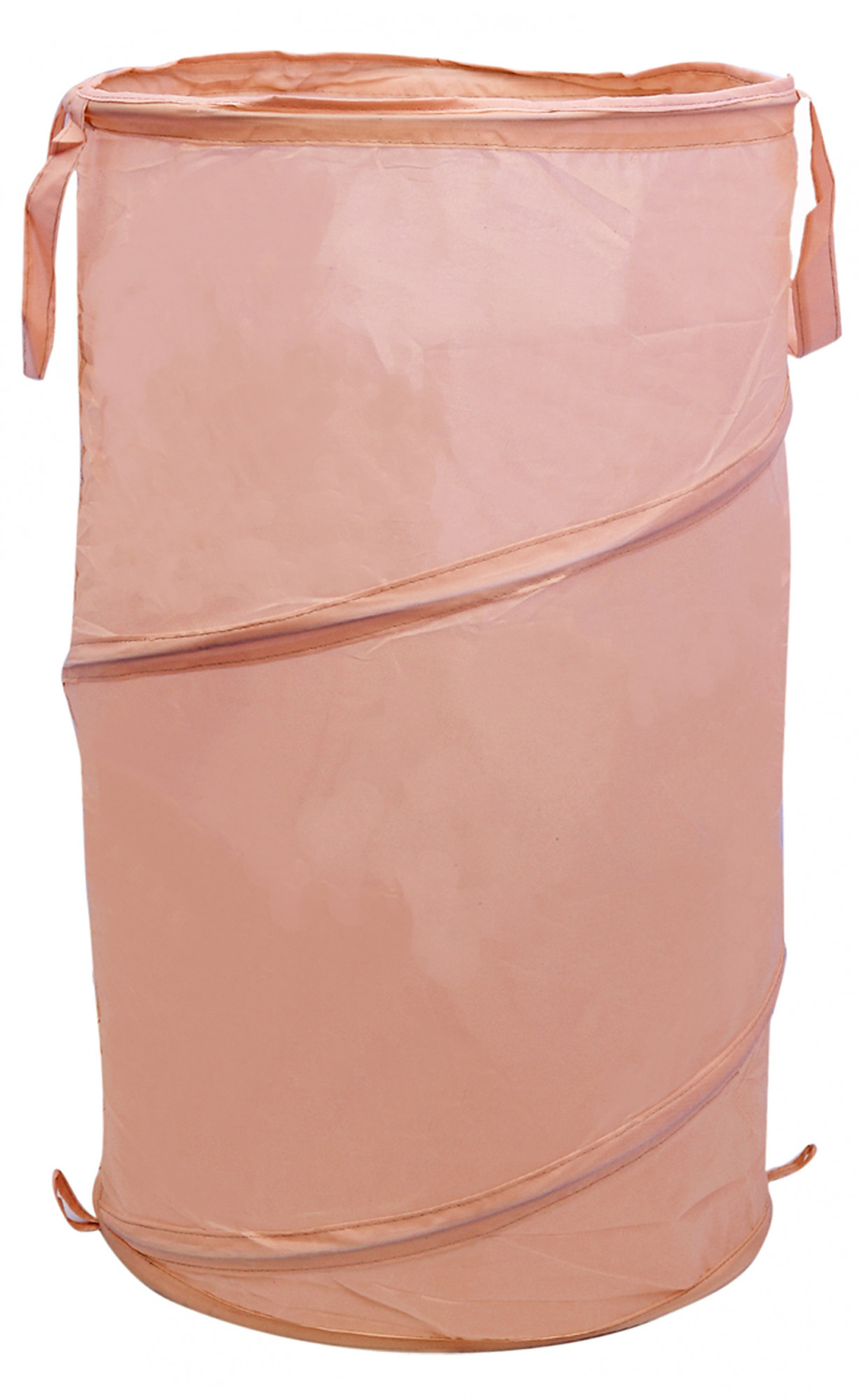 Kuber Industries Multipurpose Foldable & Collapsible 50-Litre Pop-Up Laundry Bag Basket with Zippered Lid And Carry Handle (Peach)