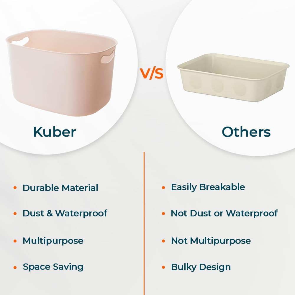 Kuber Industries Multipurpose Large Storage Box With Handle|Basket For Cosmetic, Fruits, Storage 
