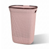 Kuber Industries Multipurpose Plastic Large 55 Ltr Laundry Basket with Lid &amp; Handle | Ideal for Home &amp; Bathroom | Marriott - Rose Gold