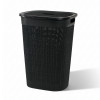 Kuber Industries Multipurpose Plastic Large 55 Ltr Laundry Basket with Lid &amp; Handle | Storing Washable Clothes, Blankets | Woods - Black
