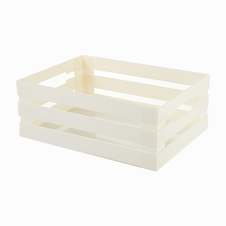 Kuber Industries Multipurpose Portable Large Storage Basket|Box For Storage Without Lid (Beige)