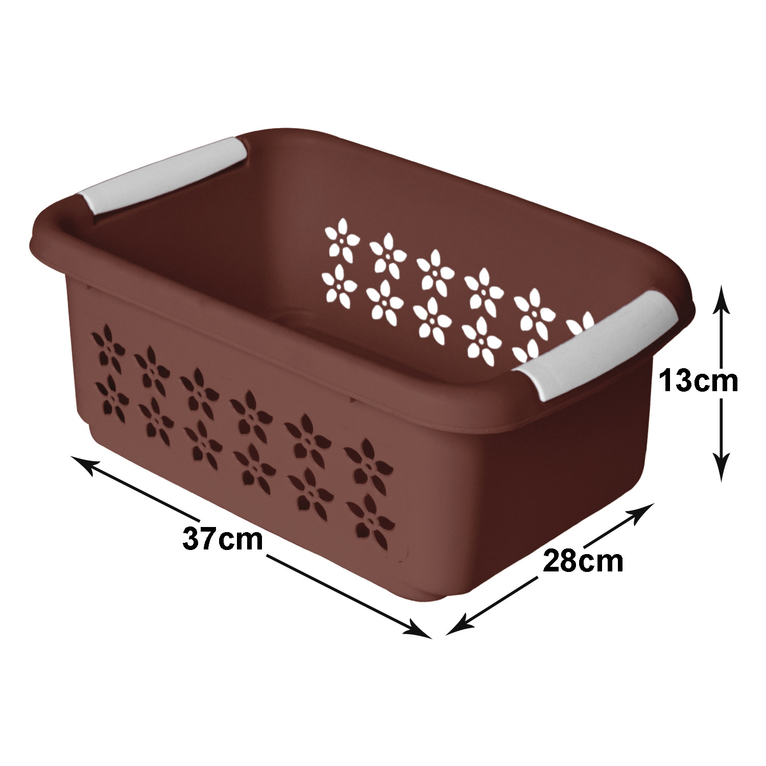 Kuber Industries Multipurpose Rectangle Shape Plastic Storage Basket for Kitchen, Fruit Basket, Office Table, Storage Organizer Medium (Brown)