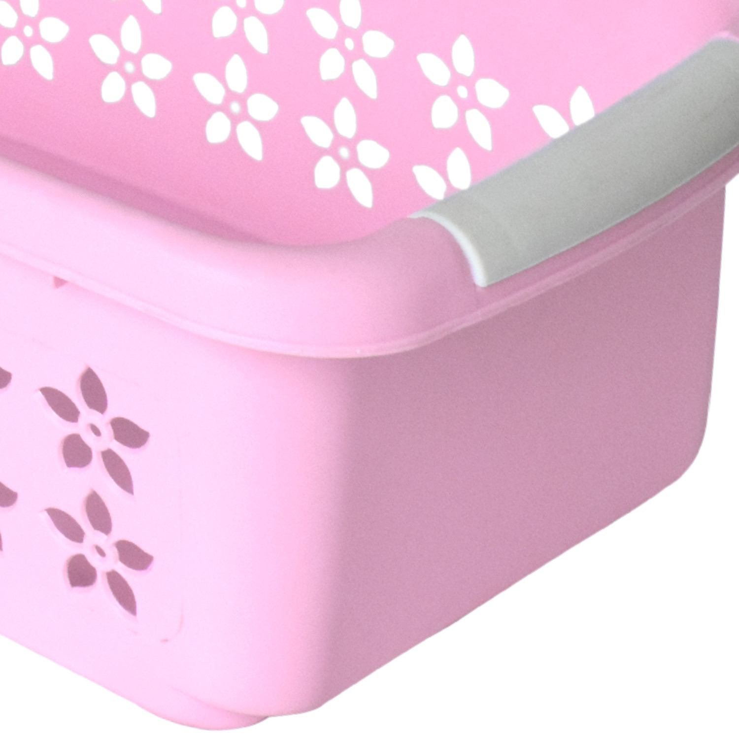 Kuber Industries Multipurpose Rectangle Shape Plastic Storage Basket for Kitchen, Fruit Basket, Office Table, Storage Organizer Large (Pink)