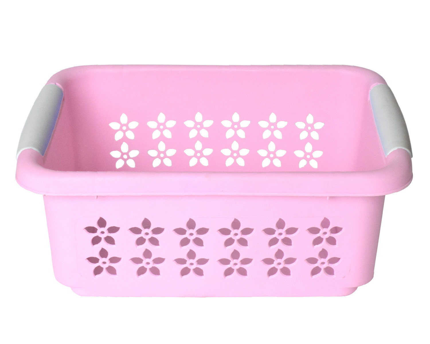 Kuber Industries Multipurpose Rectangle Shape Plastic Storage Basket for Kitchen, Fruit Basket, Office Table, Storage Organizer Large (Pink)