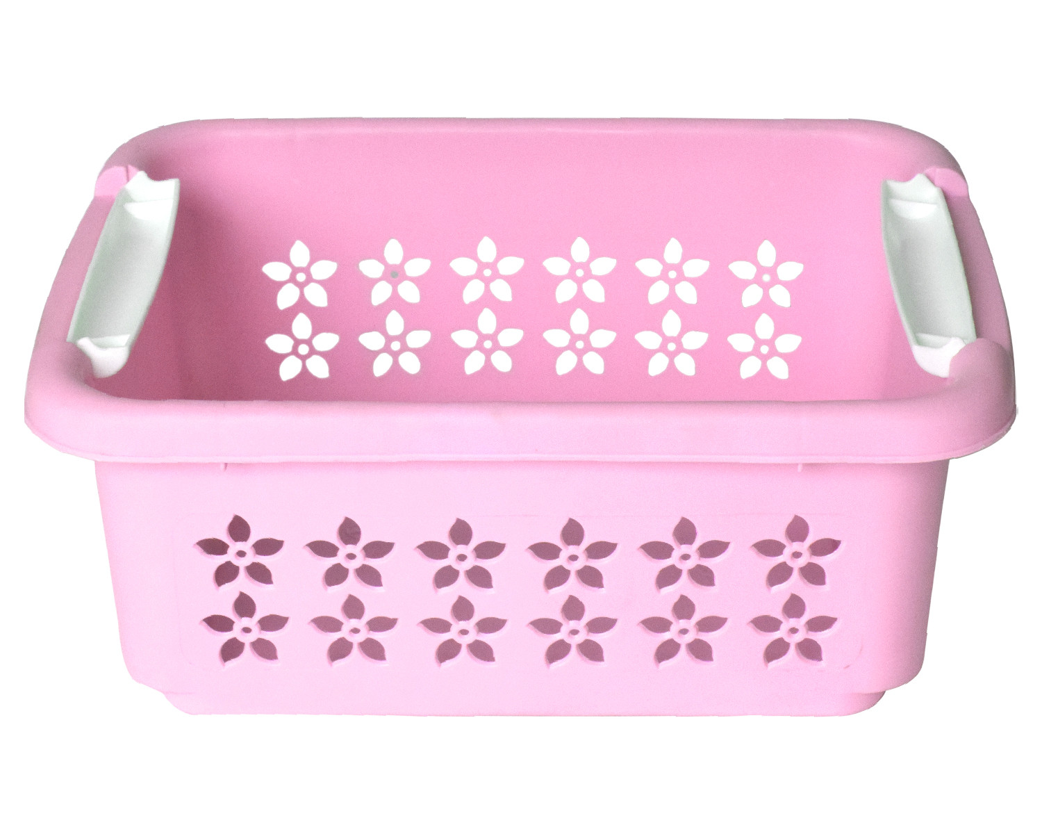 Kuber Industries Multipurpose Rectangle Shape Plastic Storage Basket for Kitchen, Fruit Basket, Office Table, Storage Organizer Large (Pink)