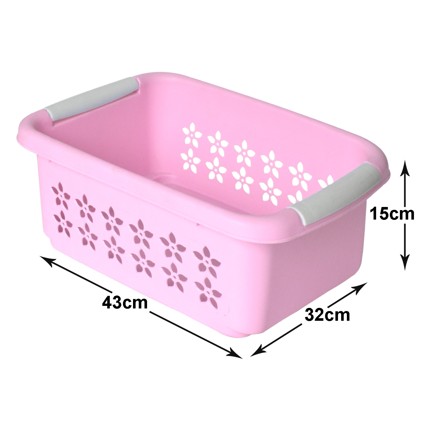 Kuber Industries Multipurpose Rectangle Shape Plastic Storage Basket for Kitchen, Fruit Basket, Office Table, Storage Organizer Large (Pink)