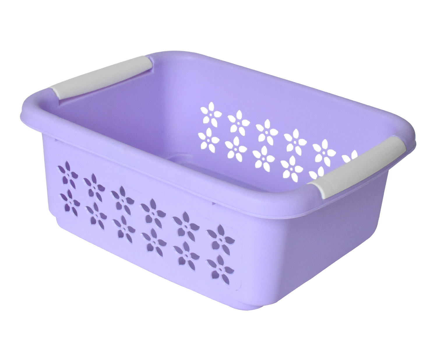 Kuber Industries Multipurpose Rectangle Shape Plastic Storage Basket for Kitchen, Fruit Basket, Office Table, Storage Organizer Small (Purple)