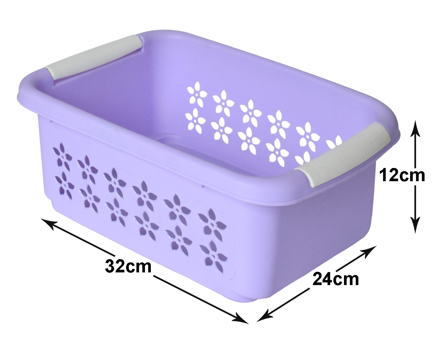 Kuber Industries Multipurpose Rectangle Shape Plastic Storage Basket for Kitchen, Fruit Basket, Office Table, Storage Organizer Small (Purple)