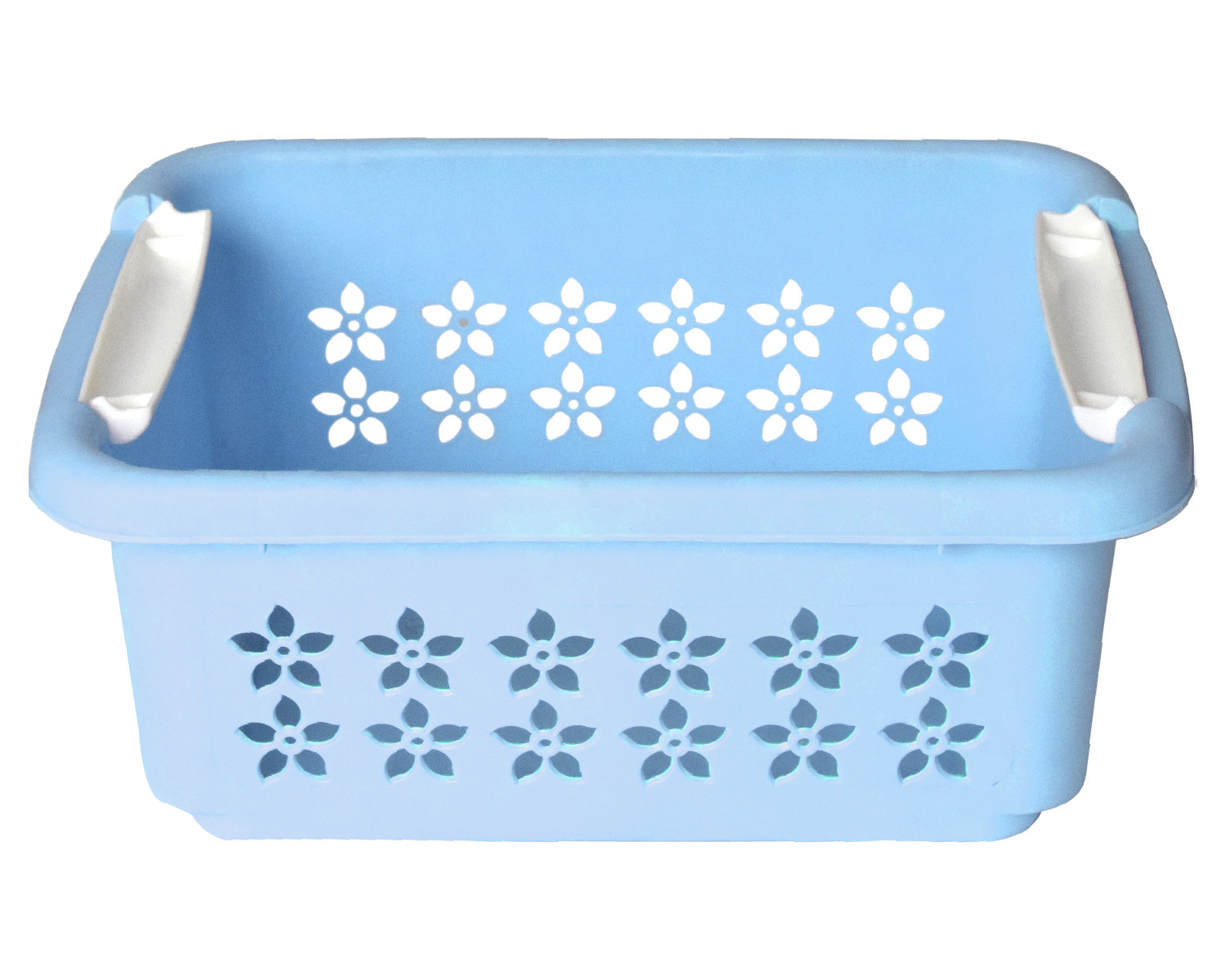Kuber Industries Multipurpose Rectangle Shape Plastic Storage Basket for Kitchen, Fruit Basket, Office Table, Storage Organizer Medium (Sky Blue)