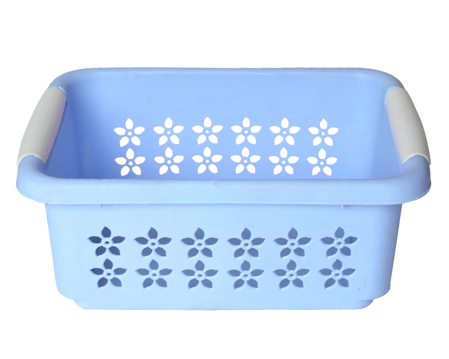 Kuber Industries Multipurpose Rectangle Shape Plastic Storage Basket for Kitchen, Fruit Basket, Office Table, Storage Organizer Medium (Sky Blue)