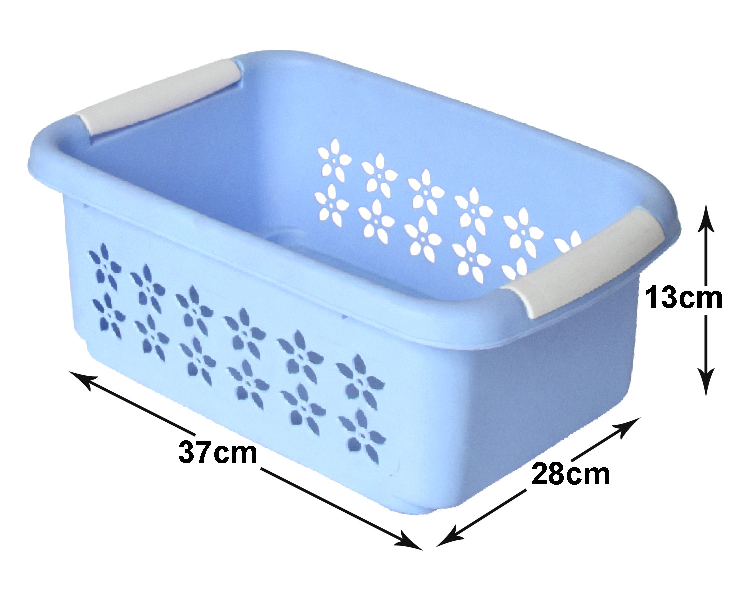 Kuber Industries Multipurpose Rectangle Shape Plastic Storage Basket for Kitchen, Fruit Basket, Office Table, Storage Organizer Medium (Sky Blue)