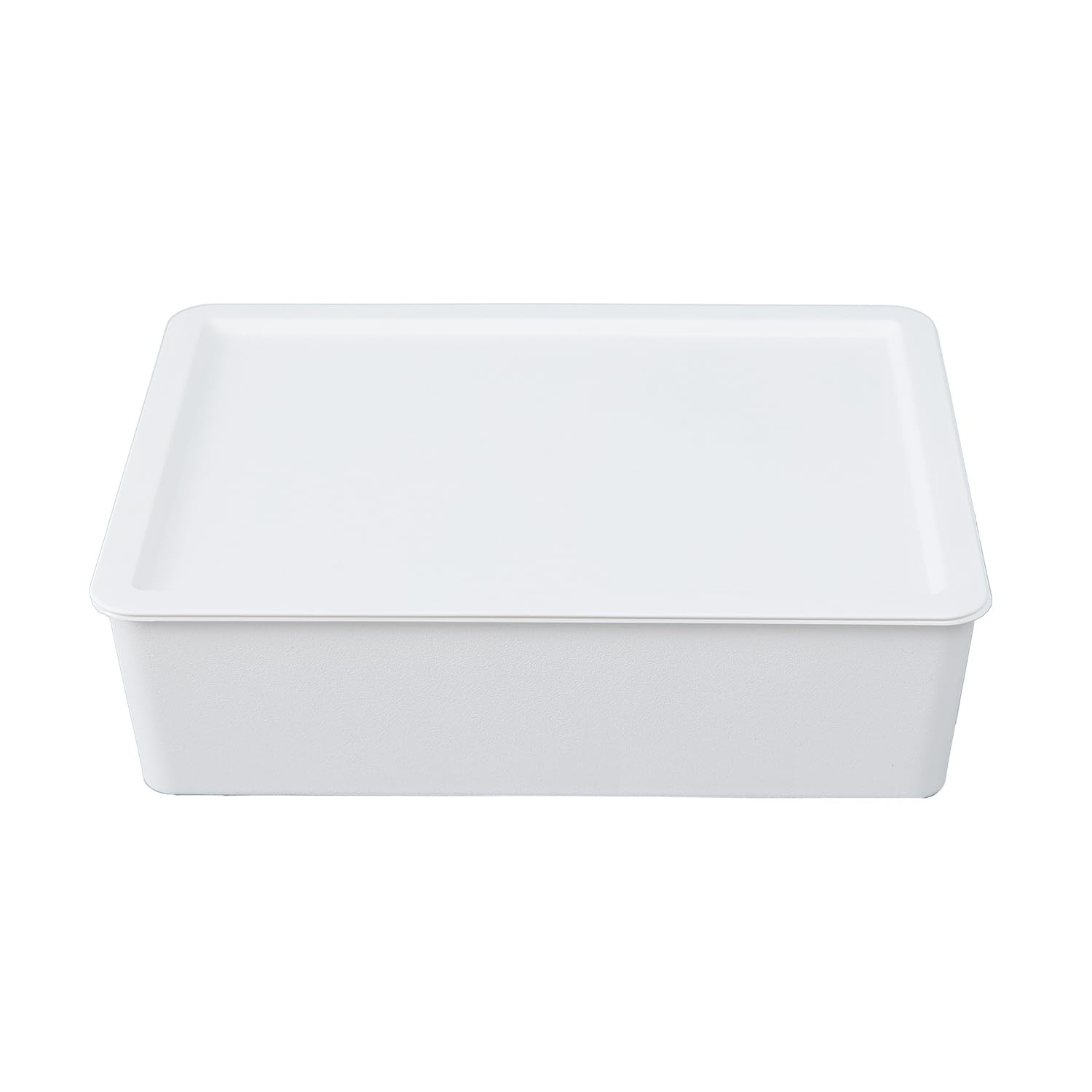 Kuber Industries Multipurpose Sturdy Cloth Storage Box/Basket with Lid (White)