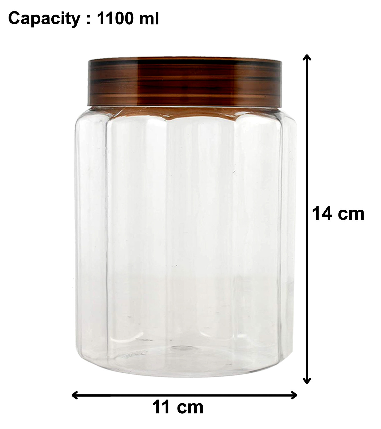 Kuber Industries Multipurpose Transparent Plastic Container With Airtight Lid,1100ml,(Brown)-HS42KUBMART25081