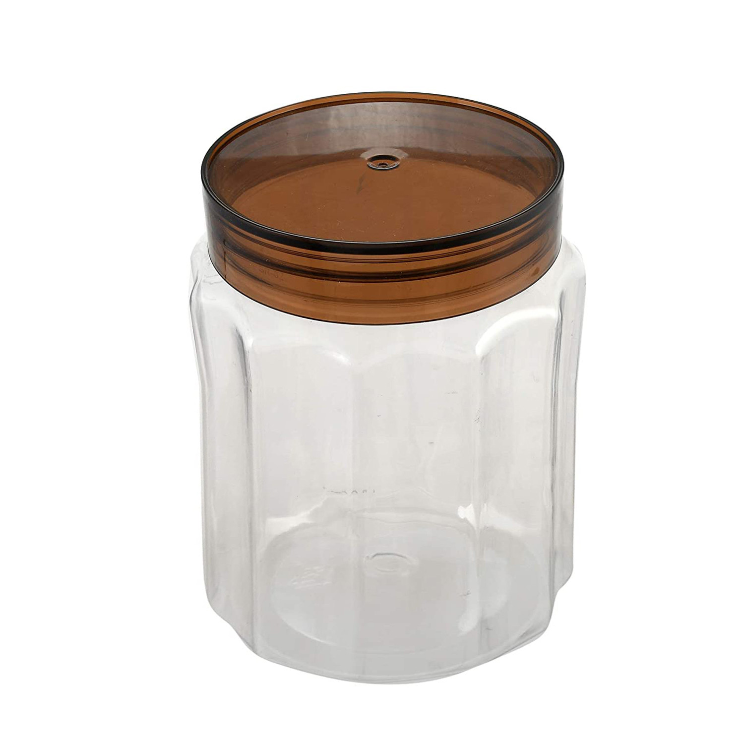 Kuber Industries Multipurpose Transparent Plastic Container With Airtight Lid,1100ml,(Brown)-HS42KUBMART25081
