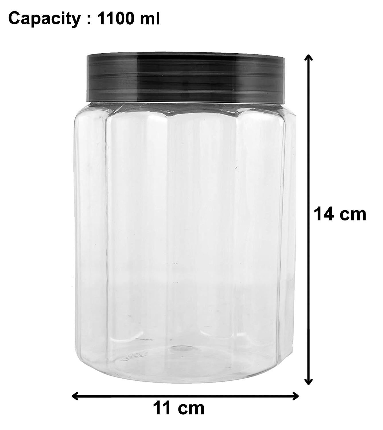 Kuber Industries Multipurpose Transparent Plastic Container With Airtight Lid,1100ml,(Grey)-HS42KUBMART25057