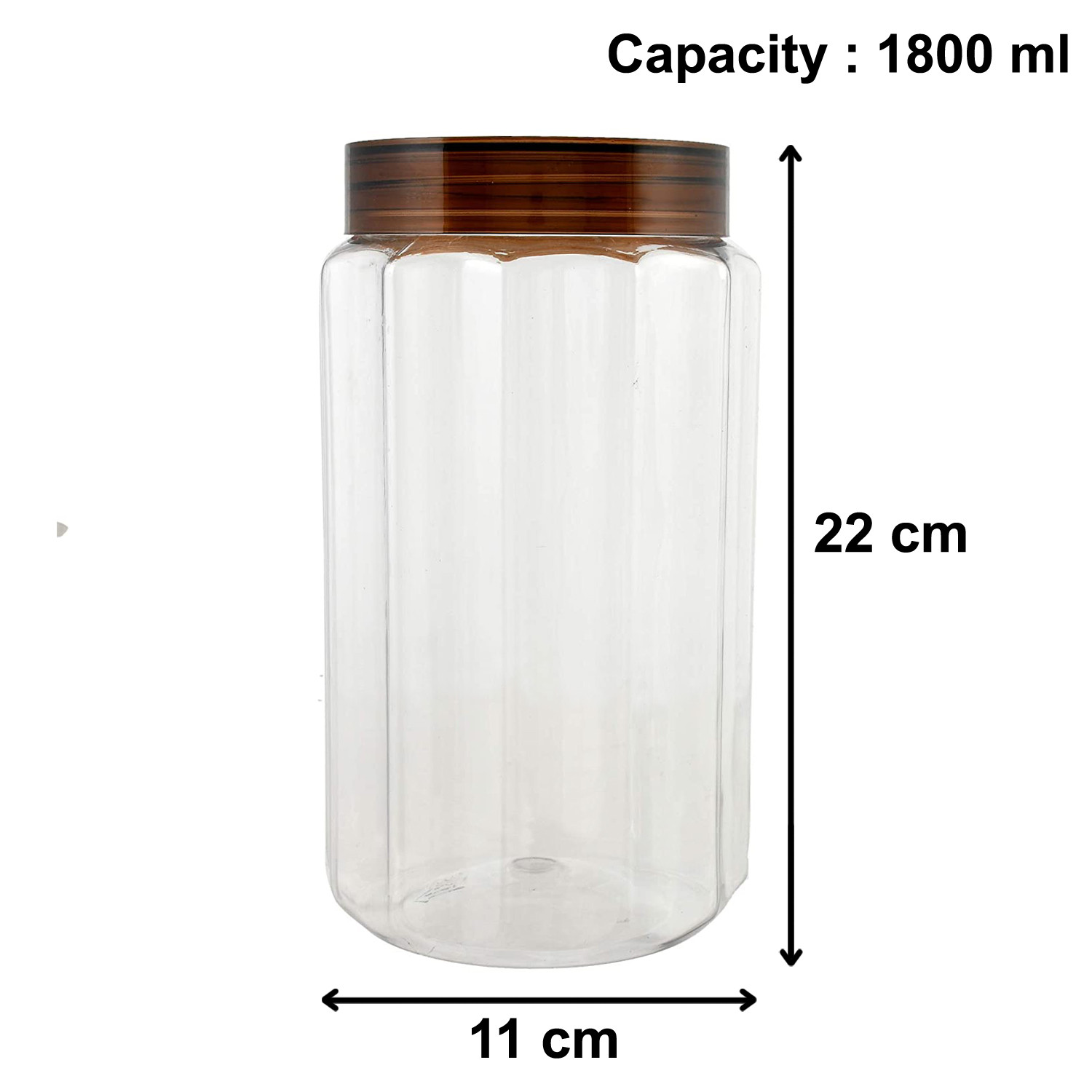 Kuber Industries Multipurpose Transparent Plastic Container With Airtight Lid,1800ml,(Brown)-HS42KUBMART25073