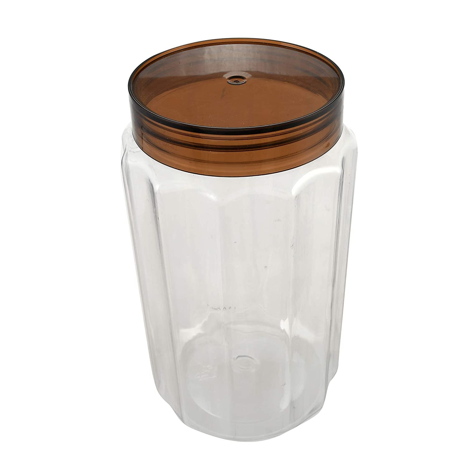 Kuber Industries Multipurpose Transparent Plastic Container With Airtight Lid,1800ml,(Brown)-HS42KUBMART25073
