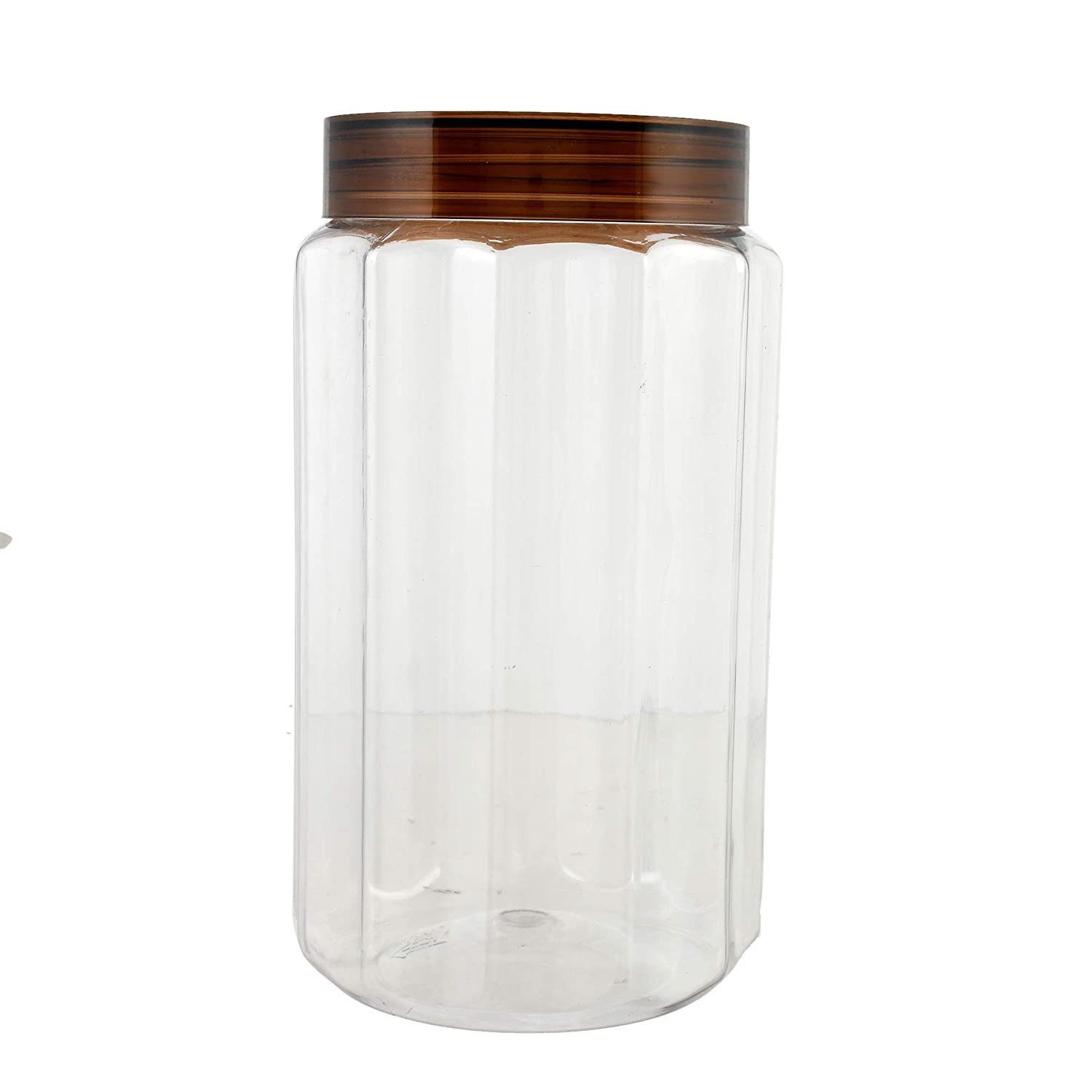 Kuber Industries Multipurpose Transparent Plastic Container With Airtight Lid,1800ml,(Brown)-HS42KUBMART25073