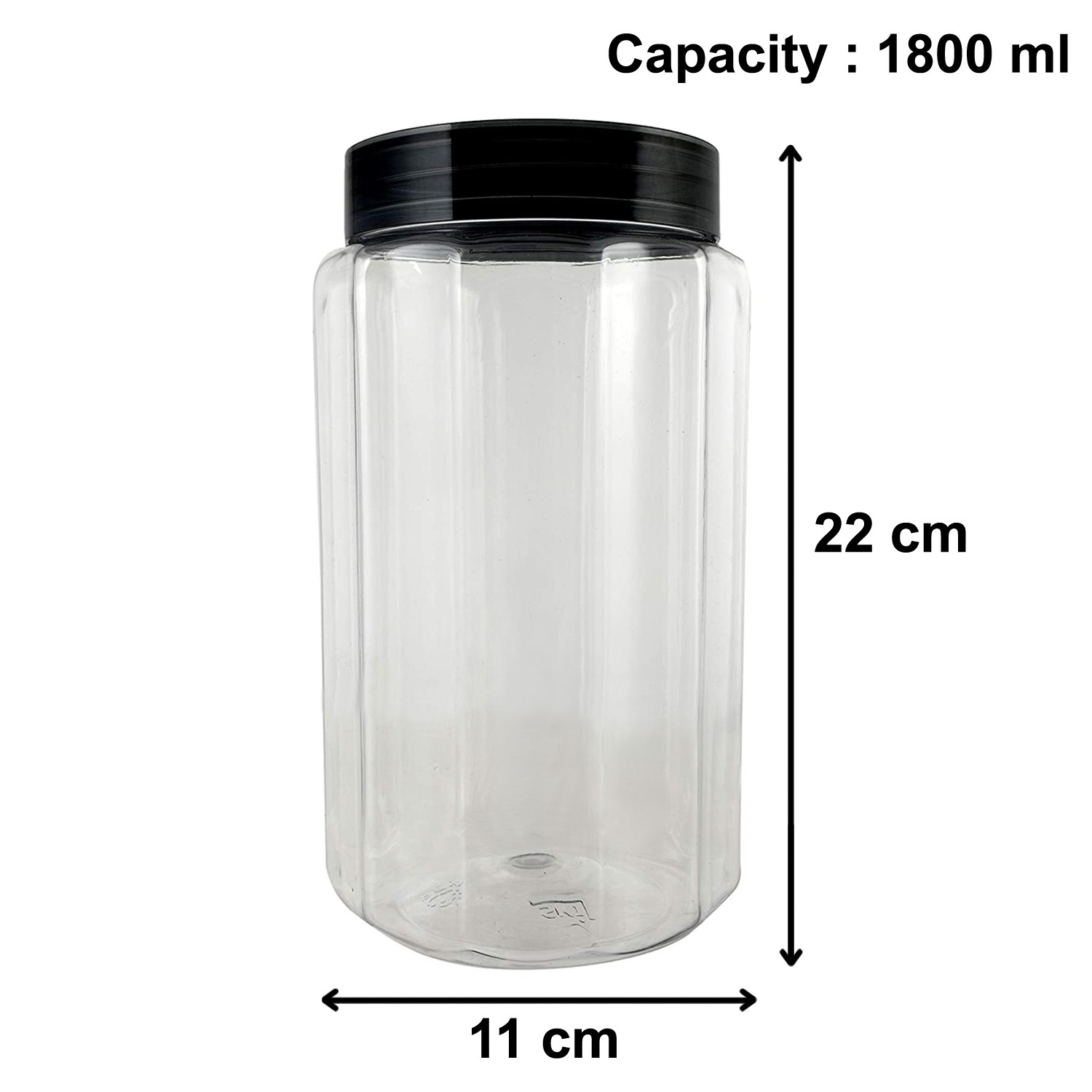 Kuber Industries Multipurpose Transparent Plastic Container With Airtight Lid,1800ml,(Grey)-HS42KUBMART25049
