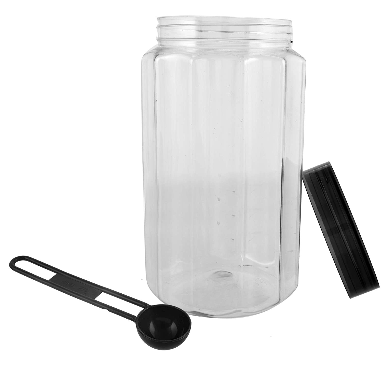 Kuber Industries Multipurpose Transparent Plastic Container With Airtight Lid,1800ml,(Grey)-HS42KUBMART25049