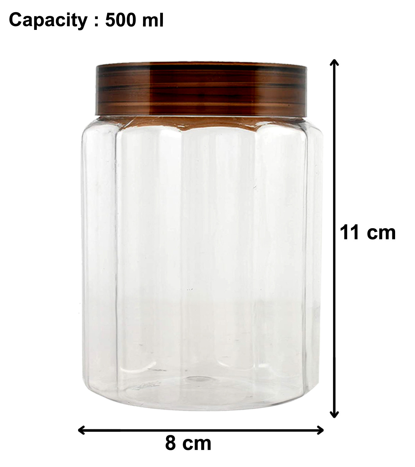 Kuber Industries Multipurpose Transparent Plastic Container With Airtight Lid,500ml,(Brown)-HS42KUBMART25089