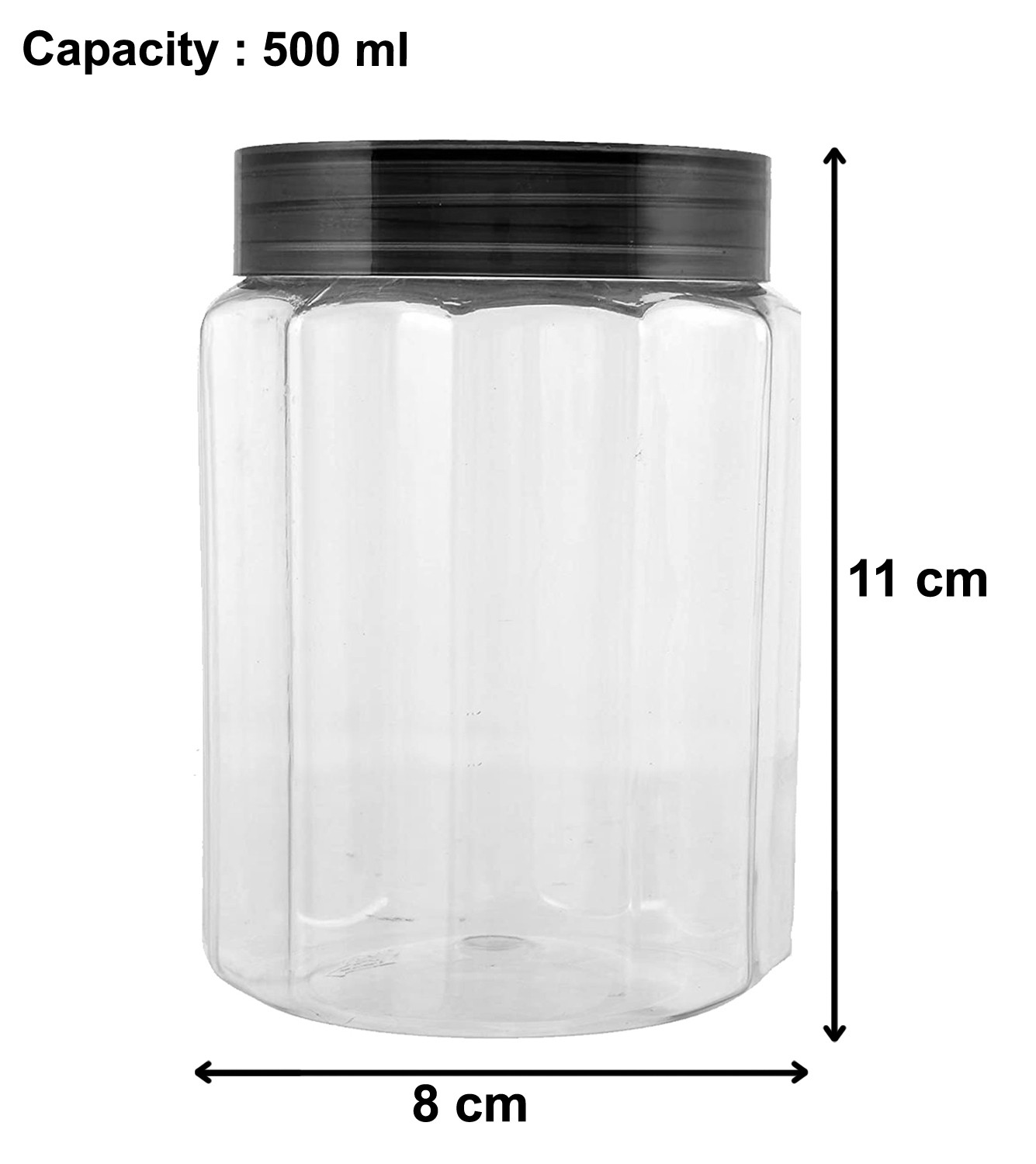Kuber Industries Multipurpose Transparent Plastic Container With Airtight Lid,500ml,(Grey)-HS42KUBMART25065