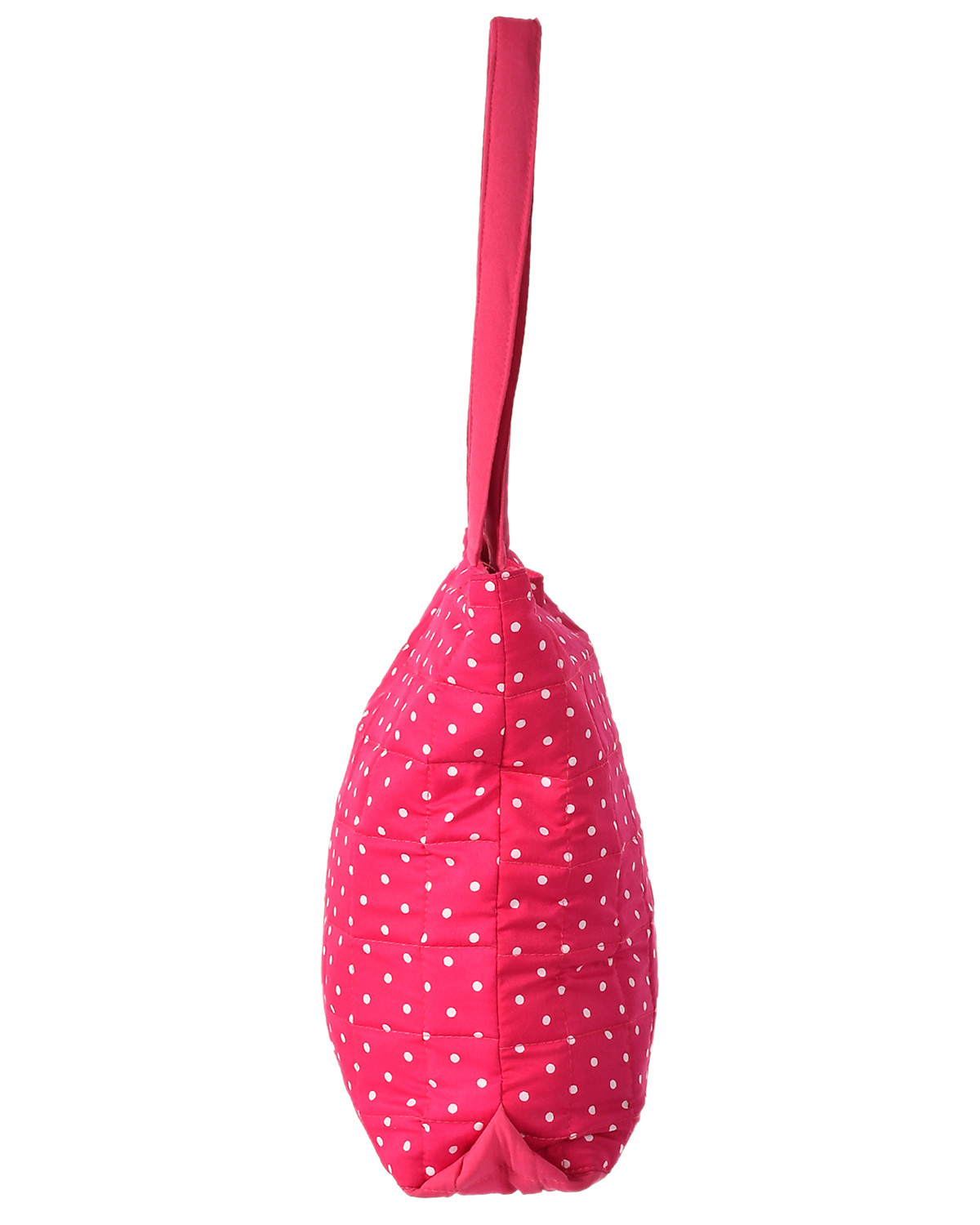 Kuber Industries Multipurposes Dot Printed Cotton Shoulder Bag/Tote Bag/Handbag/Lunch Bag With Carrying Handle (Pink)