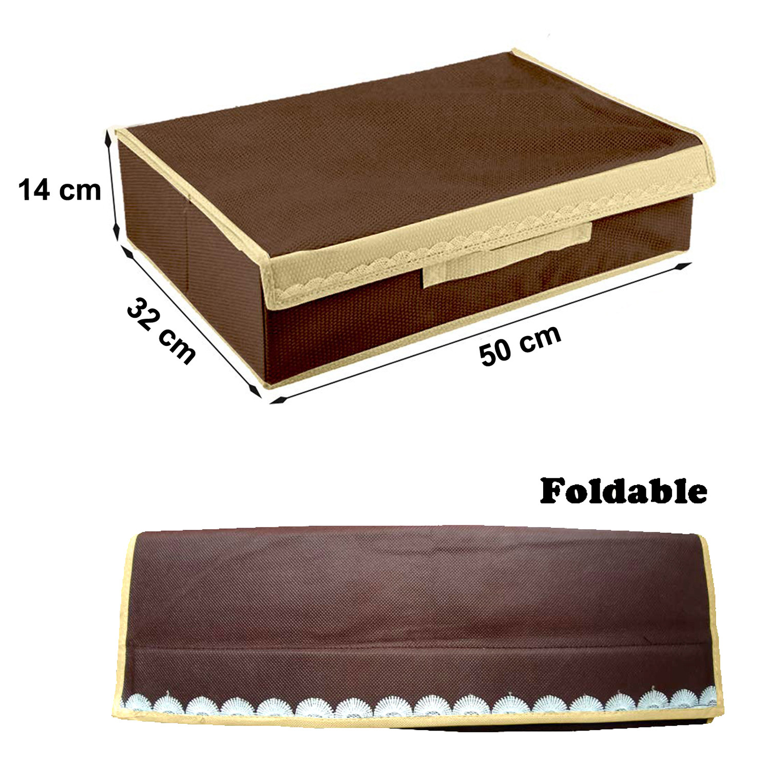 Kuber Industries Multipurposes Non Woven Drawer Organizer/Foldable Storage Box (Brown)