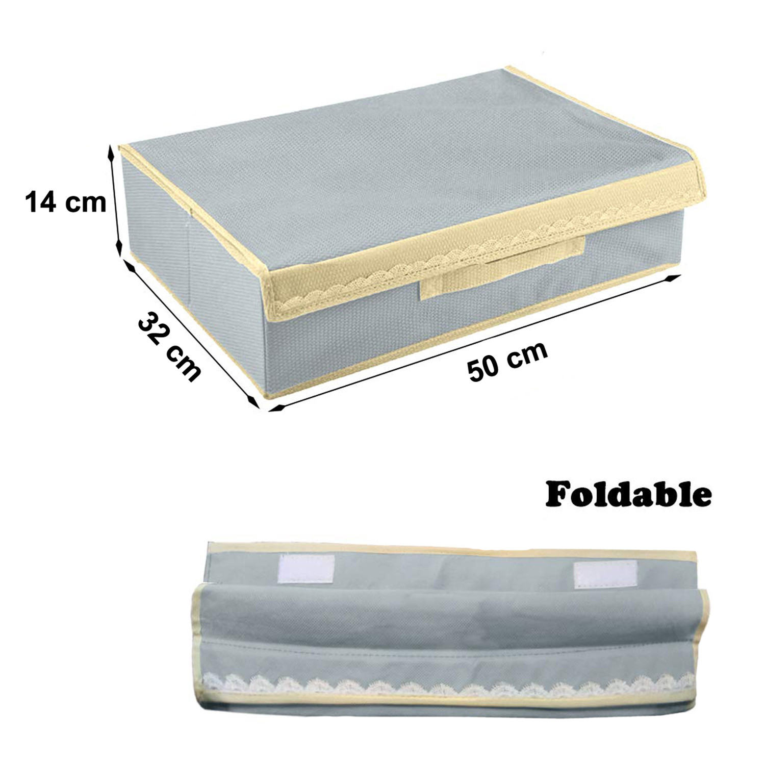 Kuber Industries Multipurposes Non Woven Drawer Organizer/Foldable Storage Box (Grey)