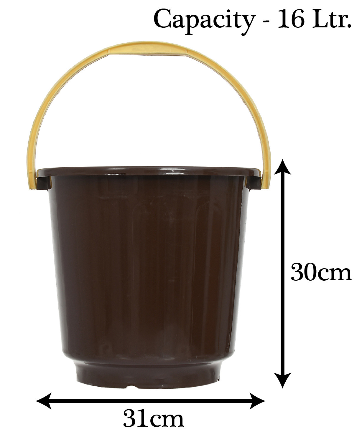 Kuber Industries Multipurposes Plastic Bucket For Bathing Home Cleaning & Storage Purpose, 16Ltr. (Brown)-47KM01205