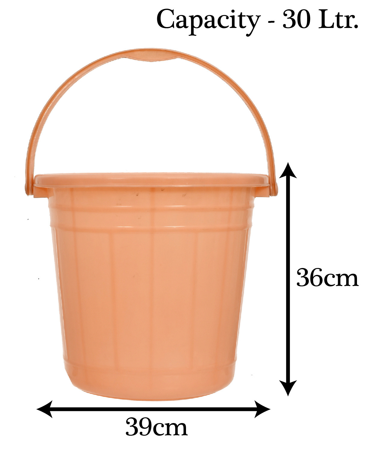 Kuber Industries Multipurposes Plastic Bucket For Bathing Home Cleaning & Storage Purpose, 30Ltr. (Peach)-47KM01225
