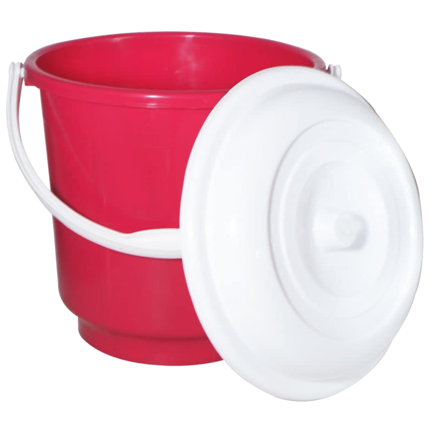 Kuber Industries Multipurposes Plastic Bucket For Bathing Home Cleaning & Storage Purpose With Lid, 18Ltr. (Red)-47KM01157