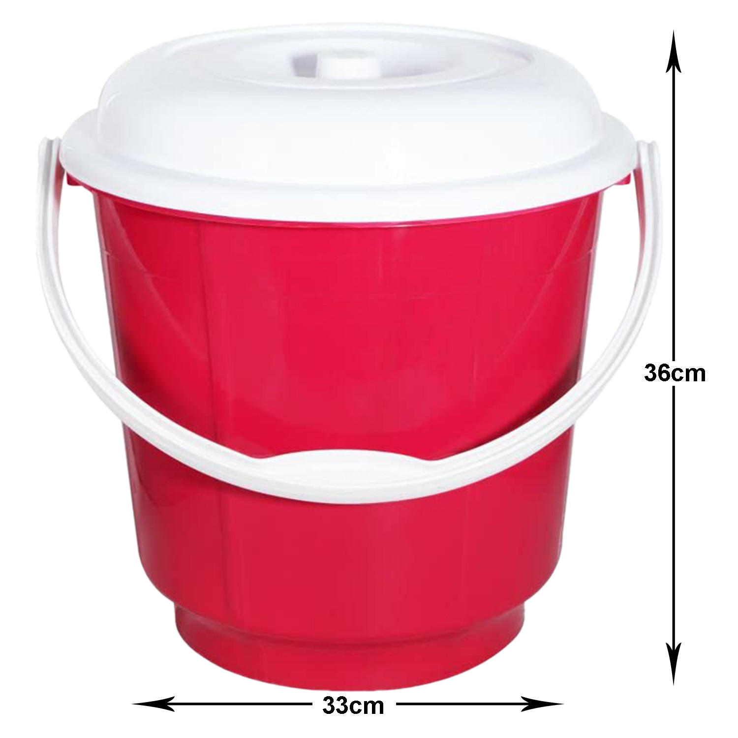 Kuber Industries Multipurposes Plastic Bucket For Bathing Home Cleaning & Storage Purpose With Lid, 18Ltr. (Red)-47KM01157