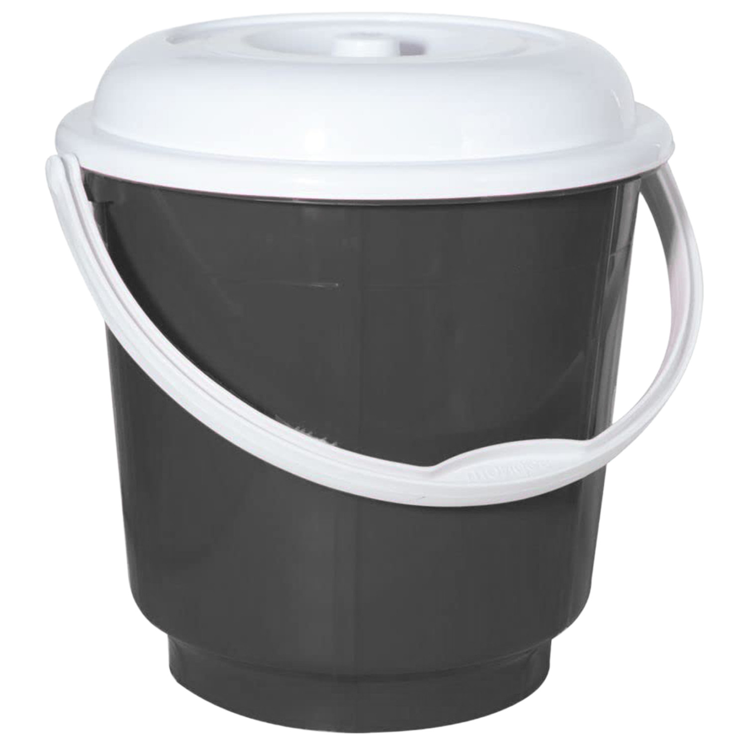 Kuber Industries Multipurposes Plastic Bucket For Bathing Home Cleaning & Storage Purpose With Lid, 18Ltr. (Grey)-47KM01161