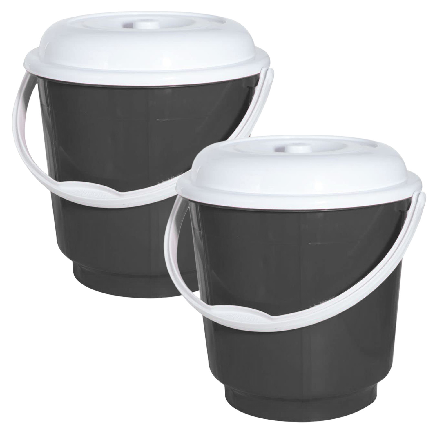 Kuber Industries Multipurposes Plastic Bucket For Bathing Home Cleaning & Storage Purpose With Lid, 18Ltr. (Grey)-47KM01161