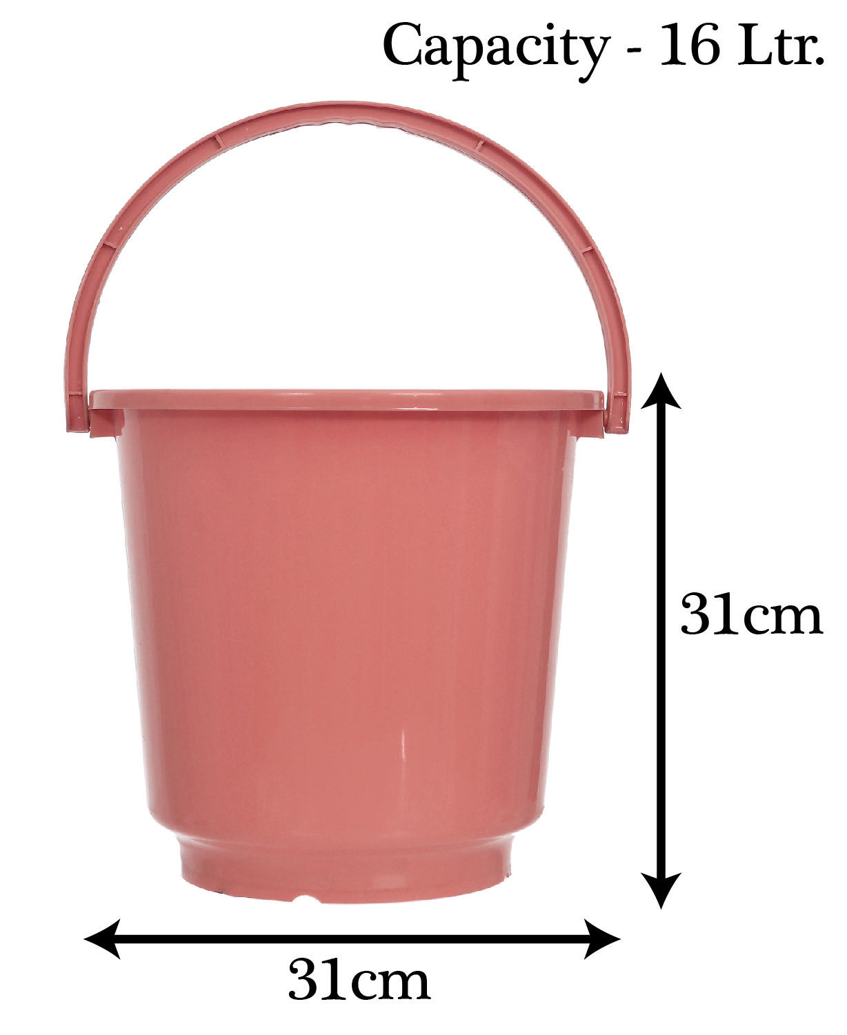 Kuber Industries Multipurposes Plastic Bucket For Bathing Home Cleaning & Storage Purpose With Lid, 16Ltr. (Pink)-47KM01169