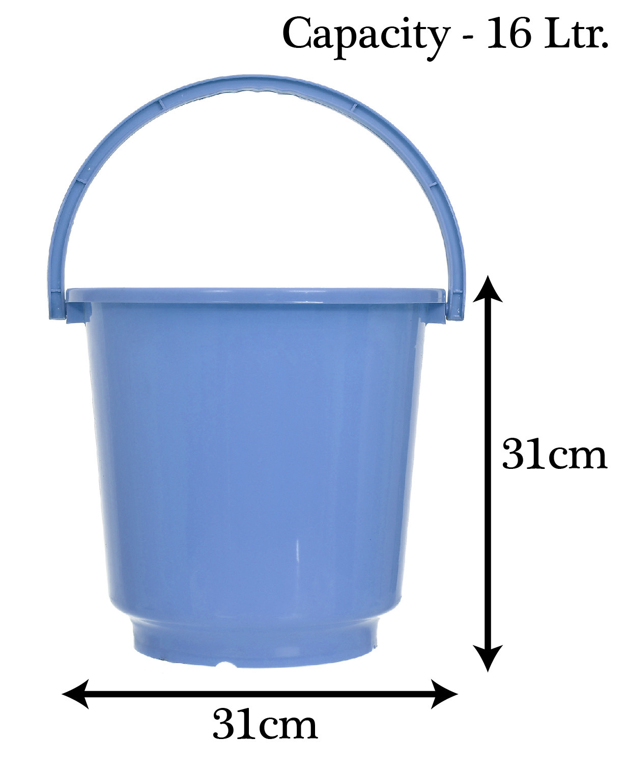 Kuber Industries Multipurposes Plastic Bucket For Bathing Home Cleaning & Storage Purpose With Lid, 16Ltr. (Blue)-47KM01173