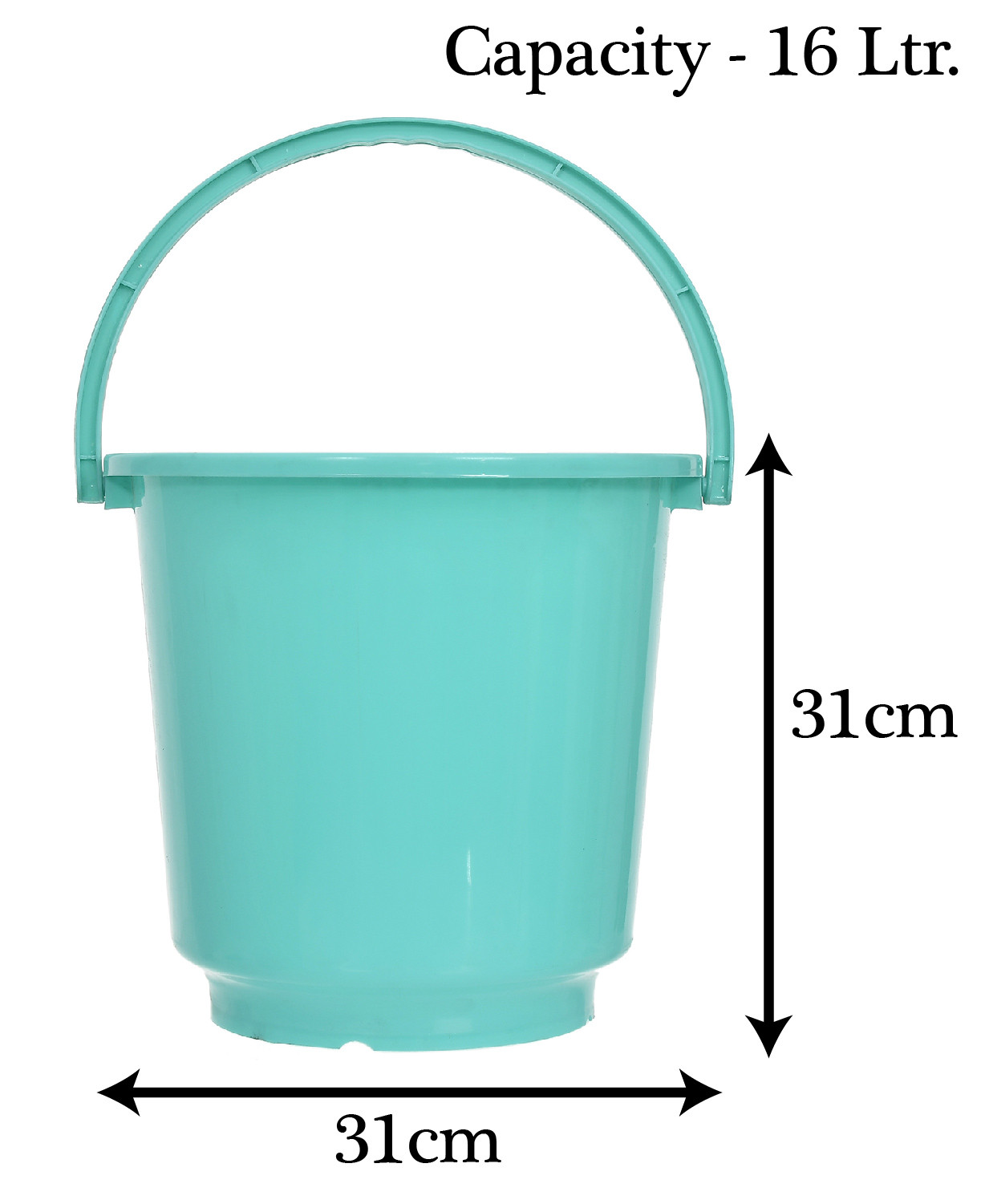 Kuber Industries Multipurposes Plastic Bucket For Bathing Home Cleaning & Storage Purpose With Lid, 16Ltr. (Green)-47KM01177