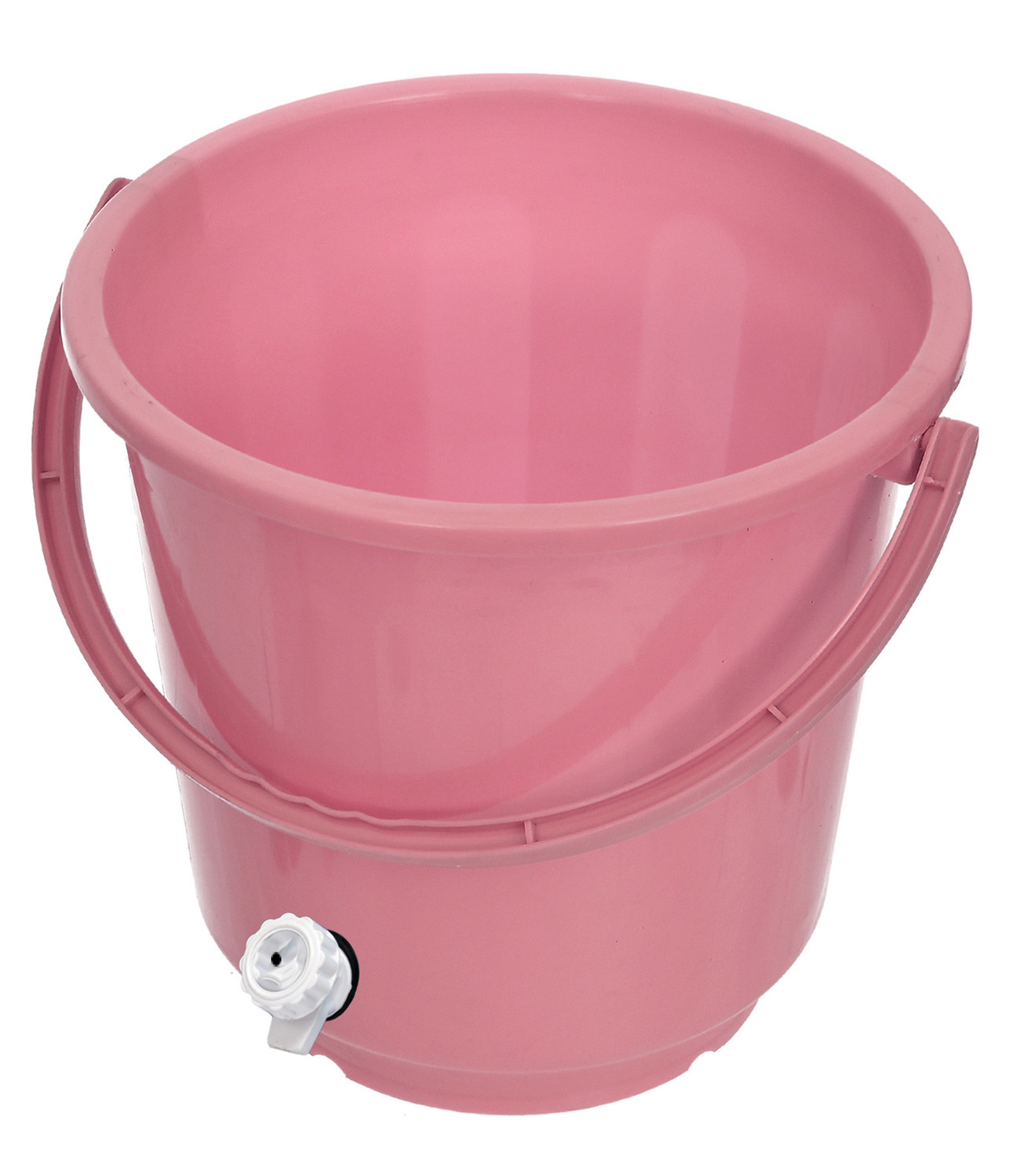 Kuber Industries Multipurposes Plastic Bucket With Lid & Tap System For Home Cleaning & Save Water, 18Ltr. (Pink)