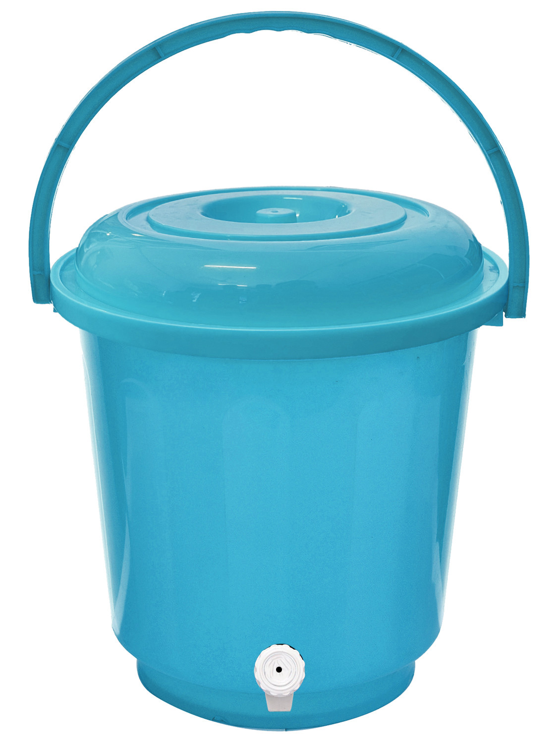 Kuber Industries Multipurposes Plastic Bucket With Lid & Tap System For Home Cleaning & Save Water, 18Ltr. (Blue)